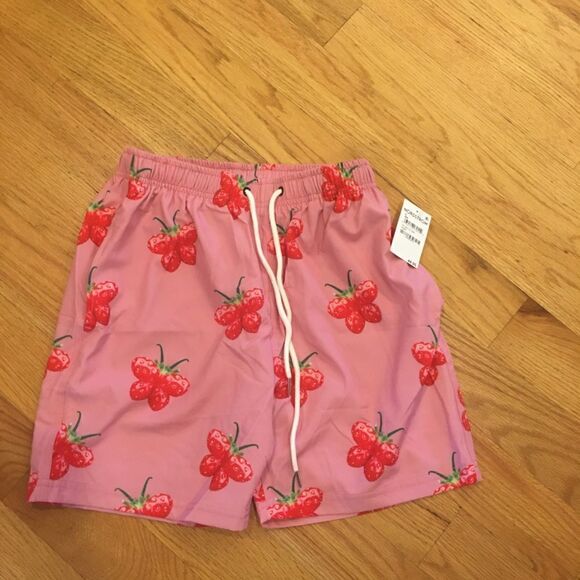 Petals and Peacocks small pink butterfly swim short trunks - Picture 1 of 3